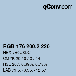 カラーコード: RGB 176 200.2 220 | qconv.com