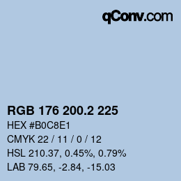 カラーコード: RGB 176 200.2 225 | qconv.com