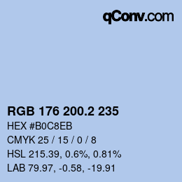 カラーコード: RGB 176 200.2 235 | qconv.com