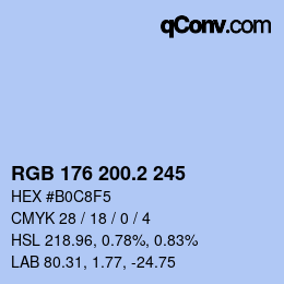カラーコード: RGB 176 200.2 245 | qconv.com