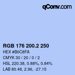 カラーコード: RGB 176 200.2 250 | qconv.com