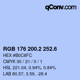 カラーコード: RGB 176 200.2 252.6 | qconv.com