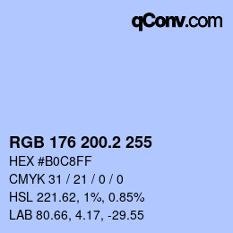 カラーコード: RGB 176 200.2 255 | qconv.com