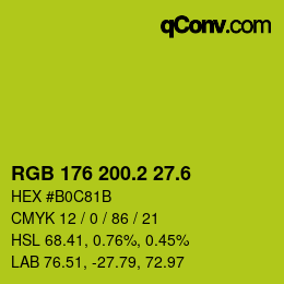 カラーコード: RGB 176 200.2 27.6 | qconv.com