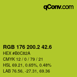 カラーコード: RGB 176 200.2 42.6 | qconv.com