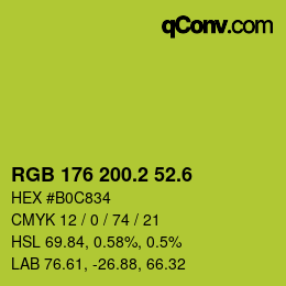 カラーコード: RGB 176 200.2 52.6 | qconv.com