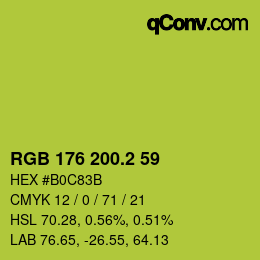 カラーコード: RGB 176 200.2 59 | qconv.com
