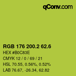カラーコード: RGB 176 200.2 62.6 | qconv.com