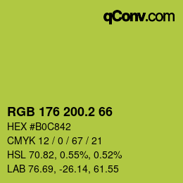 カラーコード: RGB 176 200.2 66 | qconv.com