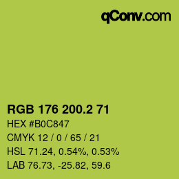 カラーコード: RGB 176 200.2 71 | qconv.com