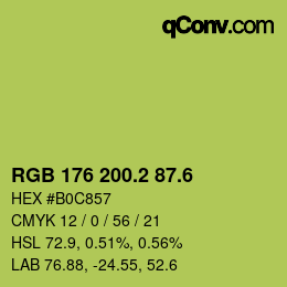 カラーコード: RGB 176 200.2 87.6 | qconv.com