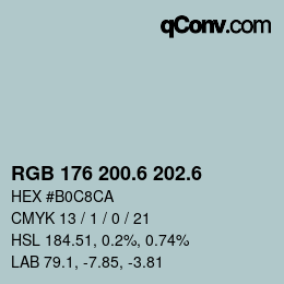カラーコード: RGB 176 200.6 202.6 | qconv.com