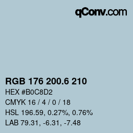 カラーコード: RGB 176 200.6 210 | qconv.com