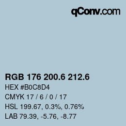 カラーコード: RGB 176 200.6 212.6 | qconv.com