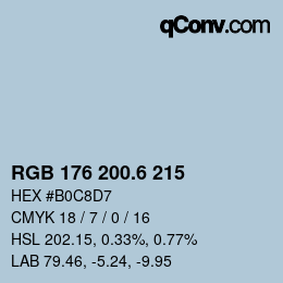 カラーコード: RGB 176 200.6 215 | qconv.com