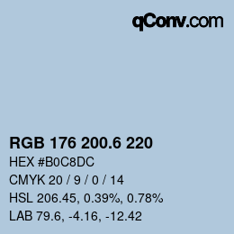 カラーコード: RGB 176 200.6 220 | qconv.com