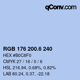 カラーコード: RGB 176 200.6 240 | qconv.com