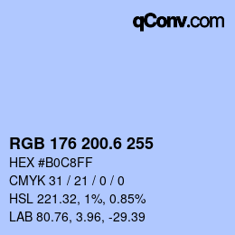 カラーコード: RGB 176 200.6 255 | qconv.com