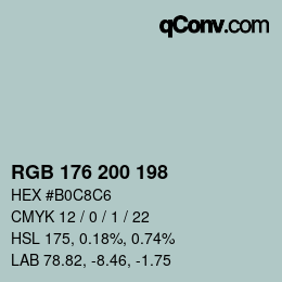 Color code: RGB 176 200 198 | qconv.com