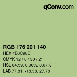 Color code: RGB 176 201 140 | qconv.com