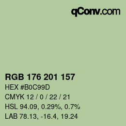 Color code: RGB 176 201 157 | qconv.com