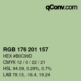 Color code: RGB 176 201 157 | qconv.com