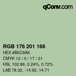 Código de color: RGB 176 201 166 | qconv.com