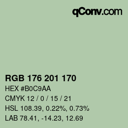 Color code: RGB 176 201 170 | qconv.com