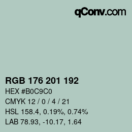 Código de color: RGB 176 201 192 | qconv.com