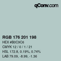 Farbcode: RGB 176 201 198 | qconv.com