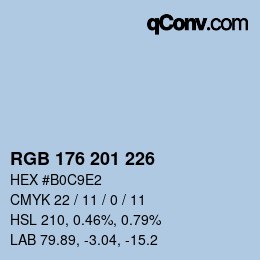 Color code: RGB 176 201 226 | qconv.com