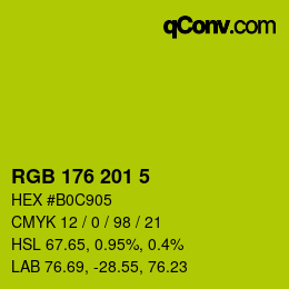 Color code: RGB 176 201 5 | qconv.com