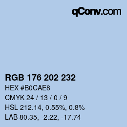 カラーコード: RGB 176 202 232 | qconv.com