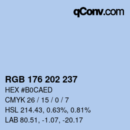 Color code: RGB 176 202 237 | qconv.com