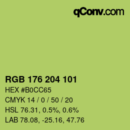 Color code: RGB 176 204 101 | qconv.com