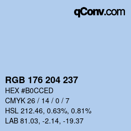 Color code: RGB 176 204 237 | qconv.com