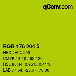 カラーコード: RGB 176 204 5 | qconv.com