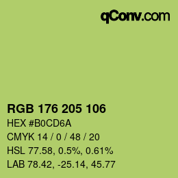 Color code: RGB 176 205 106 | qconv.com
