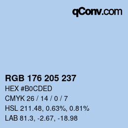 Color code: RGB 176 205 237 | qconv.com