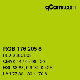 Color code: RGB 176 205 8 | qconv.com