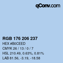 Color code: RGB 176 206 237 | qconv.com
