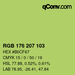 Color code: RGB 176 207 103 | qconv.com