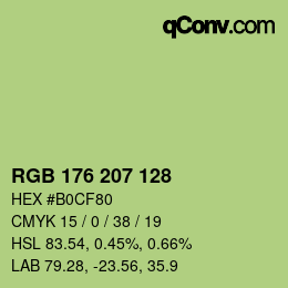 カラーコード: RGB 176 207 128 | qconv.com