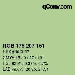 Color code: RGB 176 207 151 | qconv.com