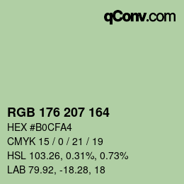 Color code: RGB 176 207 164 | qconv.com
