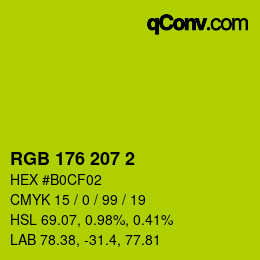 カラーコード: RGB 176 207 2 | qconv.com