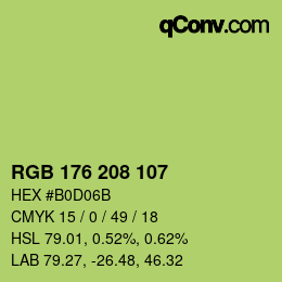 カラーコード: RGB 176 208 107 | qconv.com