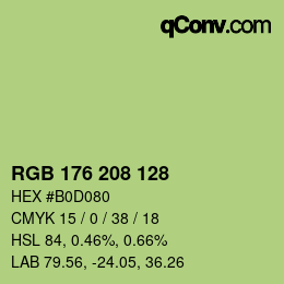 カラーコード: RGB 176 208 128 | qconv.com