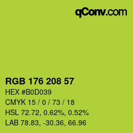颜色代码: RGB 176 208 57 | qconv.com