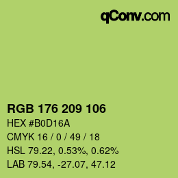 Color code: RGB 176 209 106 | qconv.com